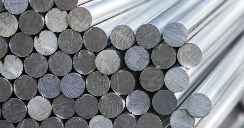 a stack of aluminum bars