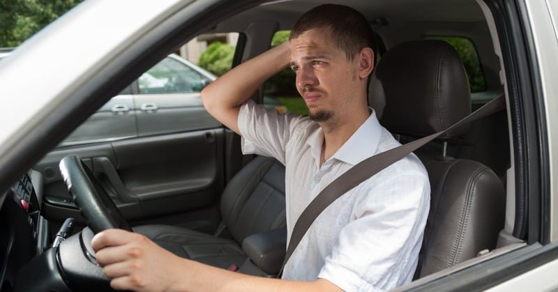 a driver that's looking a bit worried
