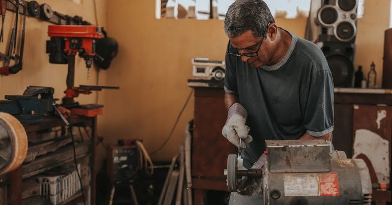 a man trying to build something