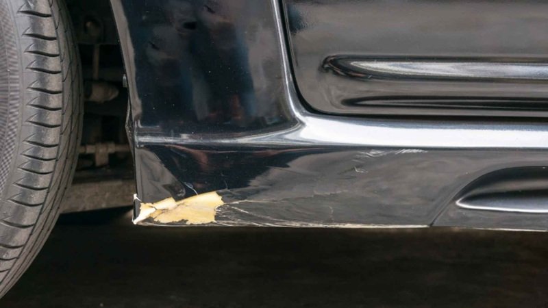 Damage Of Side Spoiler Of Car Accident