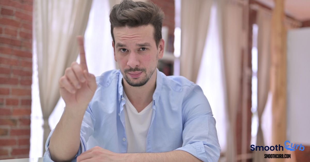 Man Putting Up A No Sign